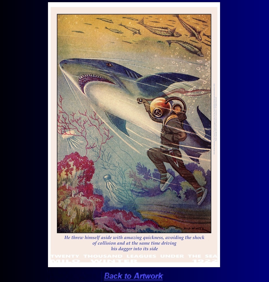 Portrait poster: He threw himself aside with amazing quickness by Milo Winter